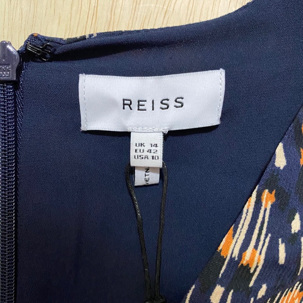 REISS Erin Abstract Feather Printed Midi Dress - Picture 4 of 8